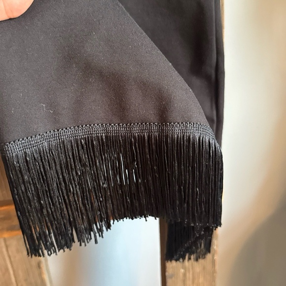 Reformation Aphelia Mini Dress Womens Size‎ XS Black Fringe Trim Strap Boho Chic - Picture 6 of 7